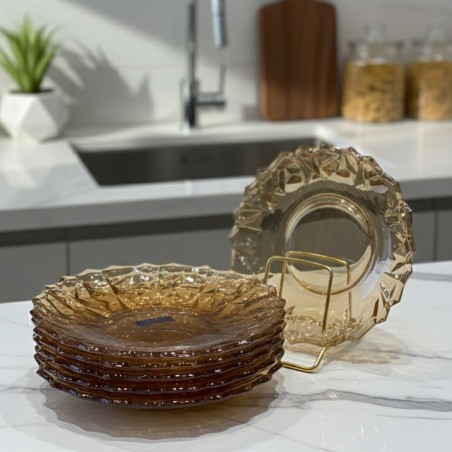 Service à Gâteaux Ronds en Verre 7 Pièces