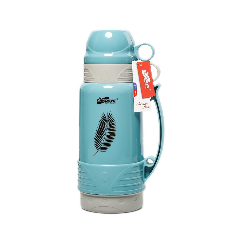 Thermos en plastique 1000ML Avec 2 Tasses - Bleu