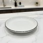 Assiette Creuse 26 cm Blanche Bord Noir
