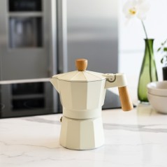 Cafetière Italienne en Aluminium 4 Tasses Blanc