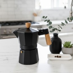 Cafetière Italienne en Aluminium 3 Tasses Noire