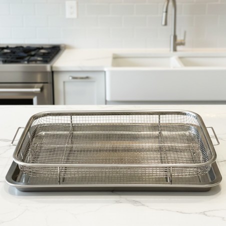 Friteuse avec Plateau & Grille en Inox 36x26 cm