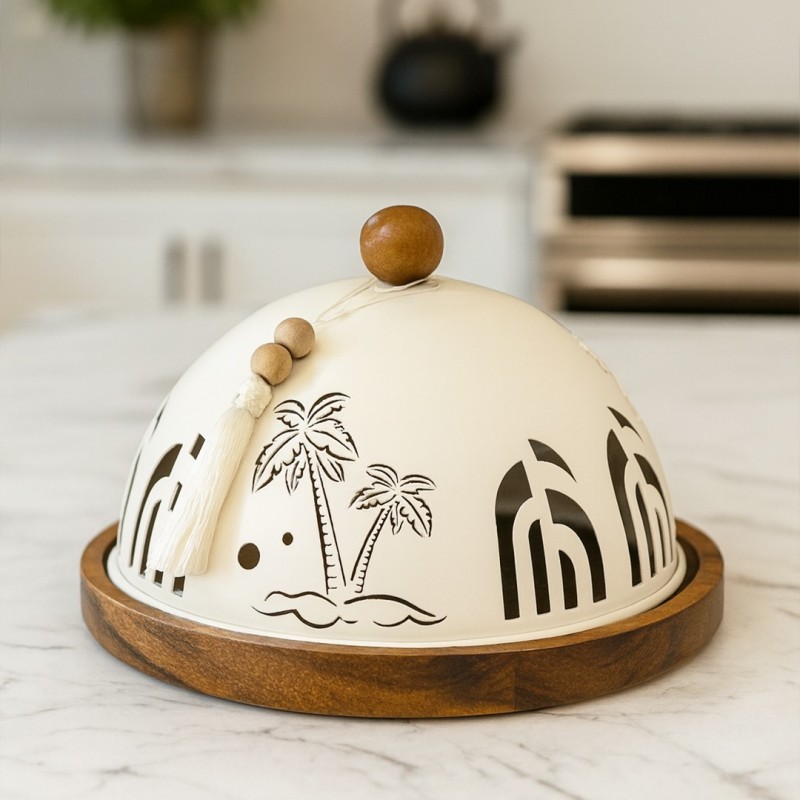 Cloche à Gâteaux 24 cm Bois & Métal Cloche à Gâteaux 24 cm Bois & Métal