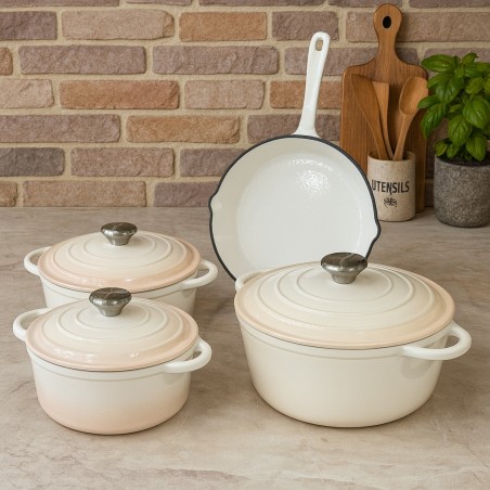 Batterie de Cuisine en Fonte Émaillée 7 Pièces