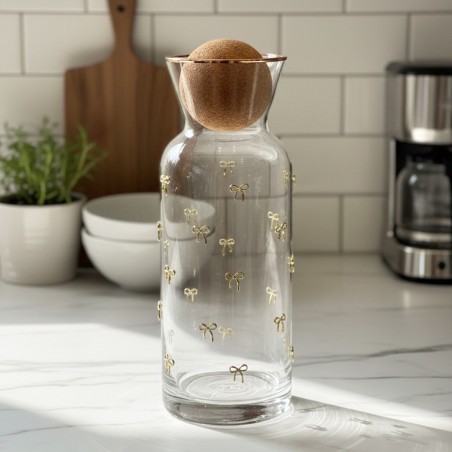 Bouteille en Verre Décorée avec Bouchon