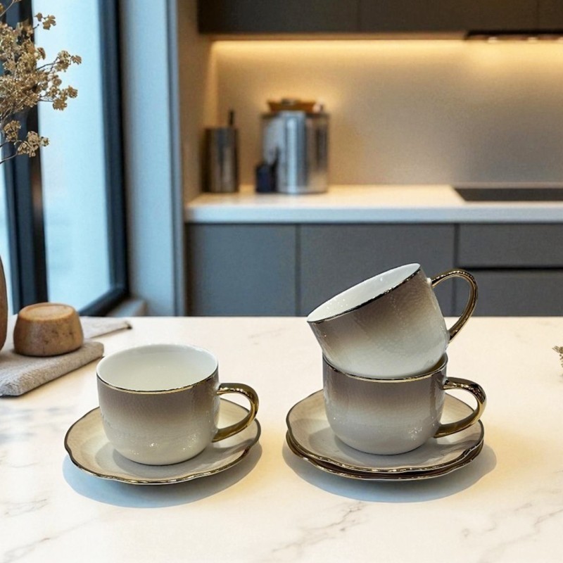 Service à Café au Lait 12 Pièces en Céramique