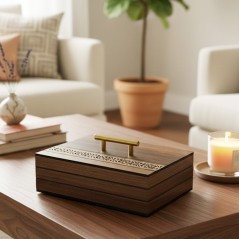 Boîte de Rangement Décorative en Bois