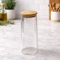 Bocal de Rangement en Verre avec Couvercle en Bois