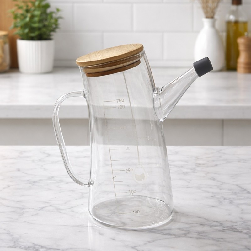 Shaker Vinaigrette En Verre 500 Ml - Bec Verseur, étanche, Idéal Pour Sauces Maison