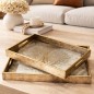 Set de 2 Plateaux Rectangulaire en Bois