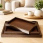 Set de 3 Plateaux Rectangulaire en Bois Set de 3 Plateaux Rectangulaire en Bois