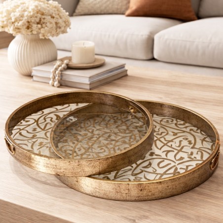 Set de Plateaux Ronde en Bois