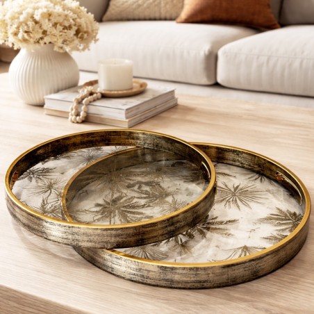 Set de Plateaux Ronde en Bois