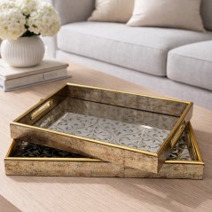 Set de 2 Plateaux Rectangulaire en Bois