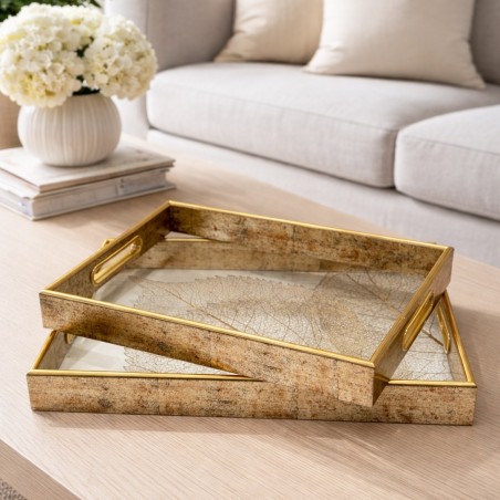 Set de 2 Plateaux Rectangulaire en Bois