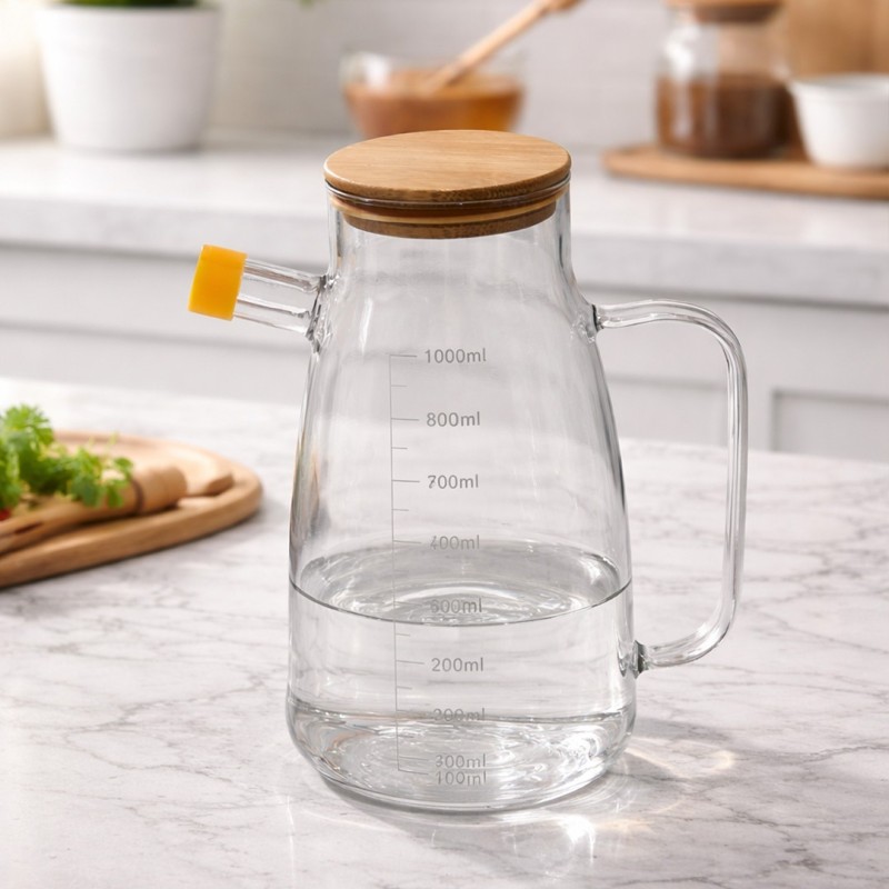 Huilière en Verre 1000ML avec Bec Verseur