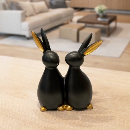 Statue Décorative Lapins Modernes en Rèsine