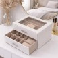 Coffret à Bijoux avec Tiroir et Couvercle en Verre