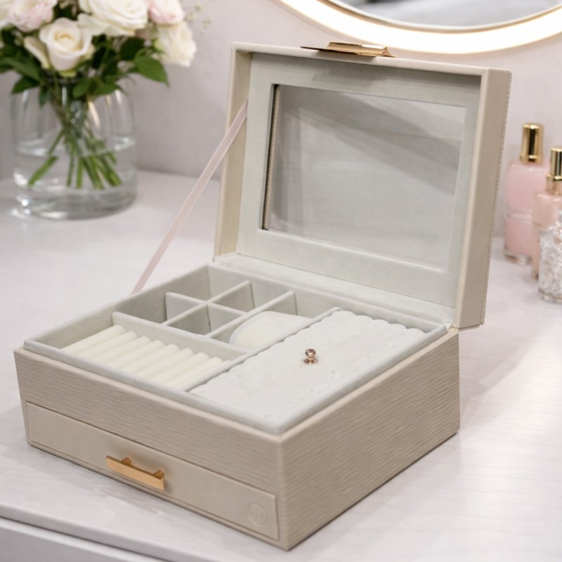 Coffret à Bijoux avec Miroir et Tiroir Coffret à Bijoux avec Miroir et Tiroir