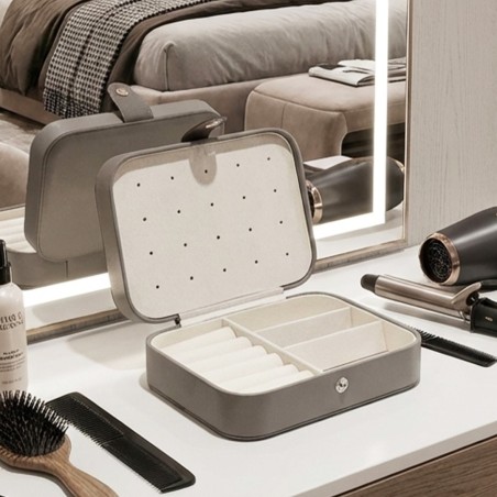Coffret à Bijoux Compact avec Supports à Boucles