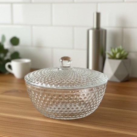 Bonbonnière en Verre 25 cm Transparente avec Couvercle