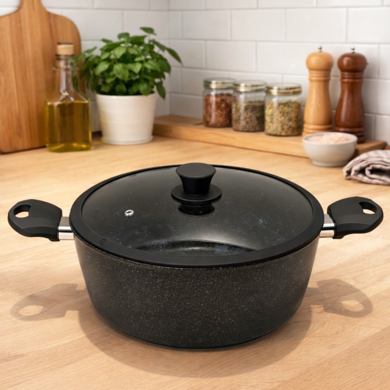 Faitout 28 cm en Granite Noir - MCS