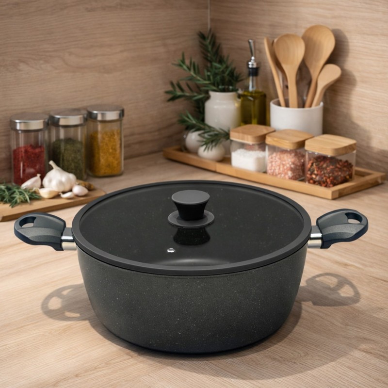 Faitout 28 cm en Granite Gris - MCS