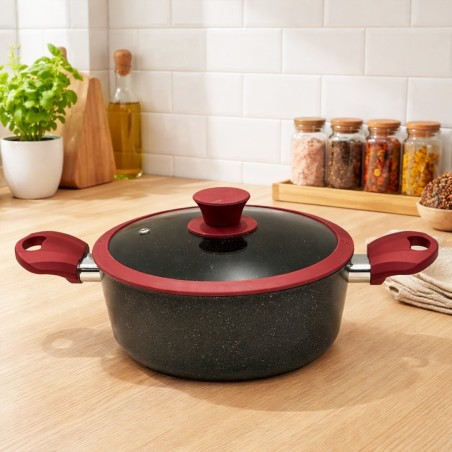 Faitout 20 cm en Granite Rouge - MCS