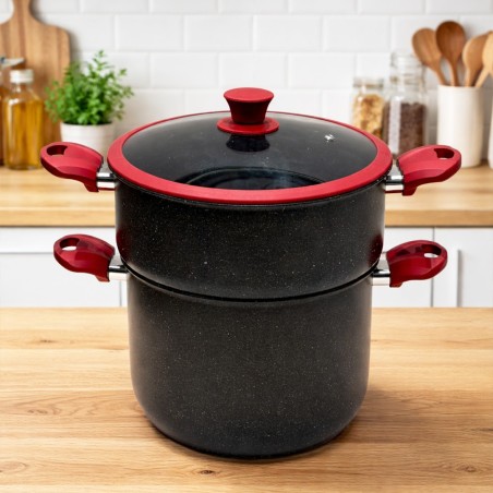 Couscoussier 6L en Granite Rouge - MCS