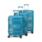 Série de 3 valises en Polypropylène incassable Bleu - COLISEE+