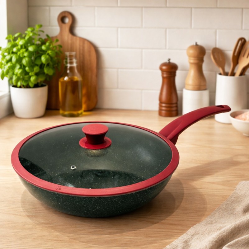 Sauteuse en Granite Ø28 cm Rouge - MCS
