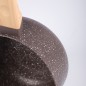 Série 3 Casseroles en Granite Marron Manche en bois