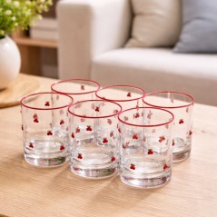 Service de Verres à Eau Motif Cerises 6 Pièces
