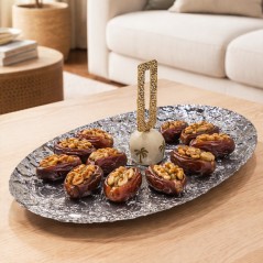 Présentoire Décoratif en Métal avec Poignée Dorée