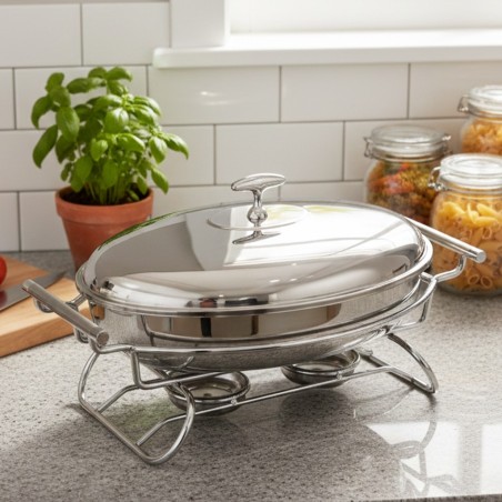 Chauffe-Plat Ovale en Acier Inoxydable