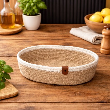 Corbeille à pain Ovale 24 cm en Corde naturelle