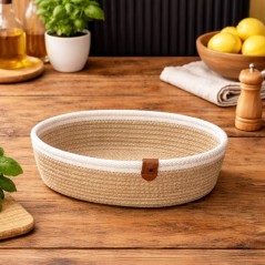 Corbeille à pain Ovale 30 cm en Corde naturelle