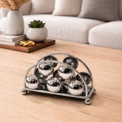 Porte-Serviettes de Table en Métal Chromé