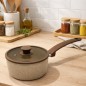 Casserole en Granite Ø18 cm avec Couvercle Crème - MCS