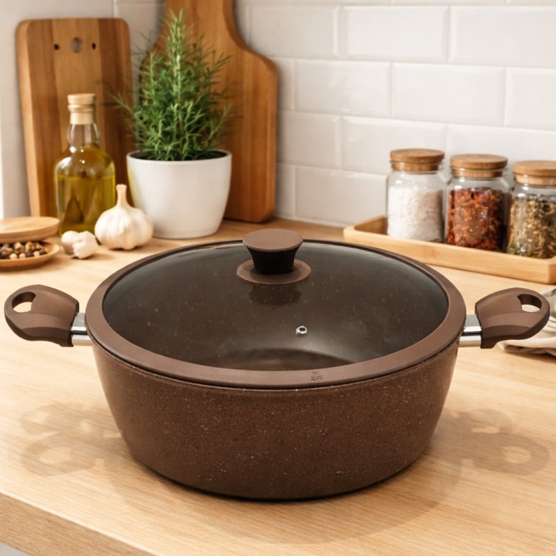 Faitout 28 cm en Granite Marron - MCS