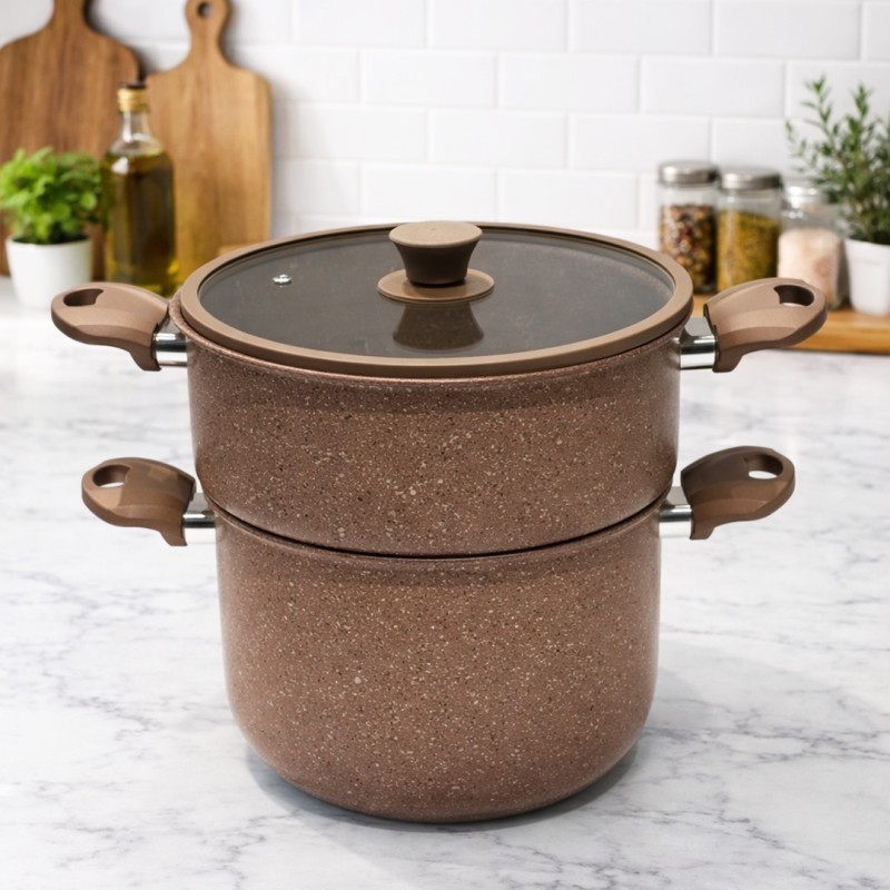 Couscoussier 6L en Granite Marron - MCS Couscoussier 6L en Granite Marron - MCS