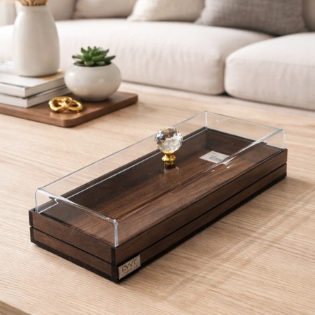 Boîte de Présentation en Bois avec Couvercle Transparent