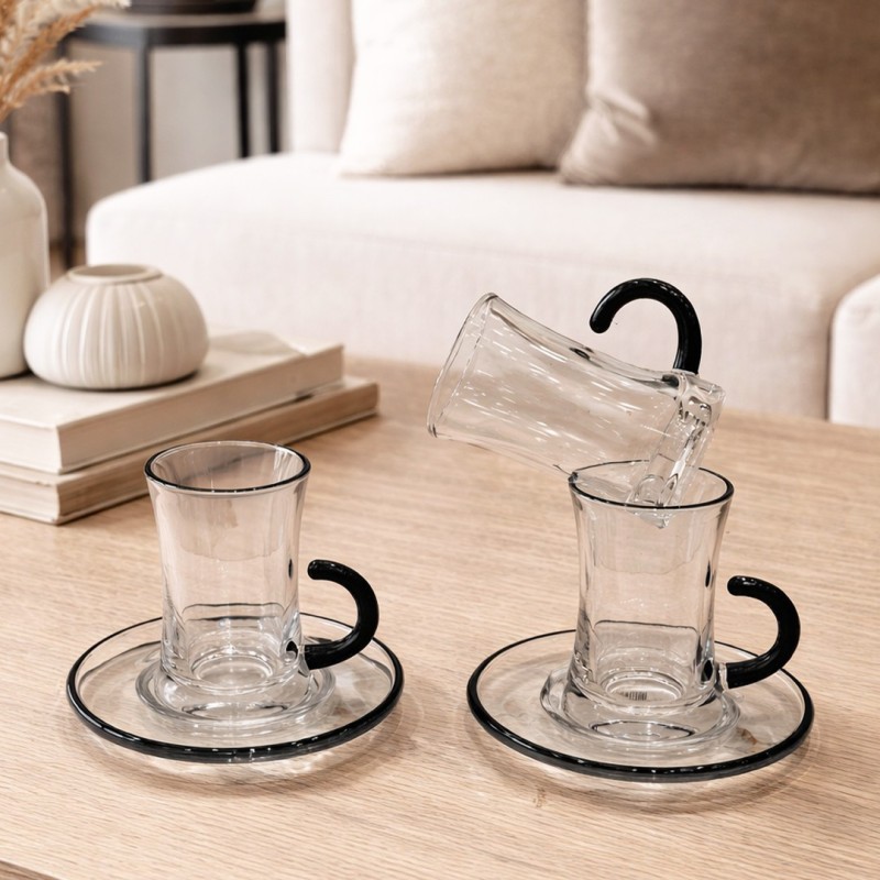 Service à thé en verre 12 Pièces