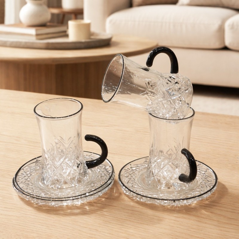 Service à thé en verre 12 Pièces