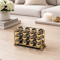 Porte-Serviettes Décoratif en Métal Doré avec Boules