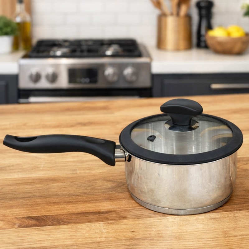 Casserole 18 cm en Inox 18/10 avec Couvercle – Falez