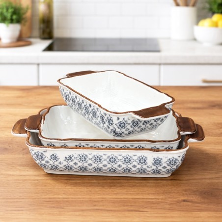 Set de 3 Plats Rectangulaires à Four en Céramique