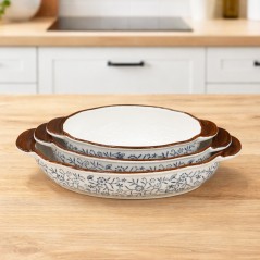 Set de 3 Plats Ovales à Four en Céramique