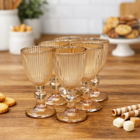 Lot de 6 Verres Zrir en Verre Ambré