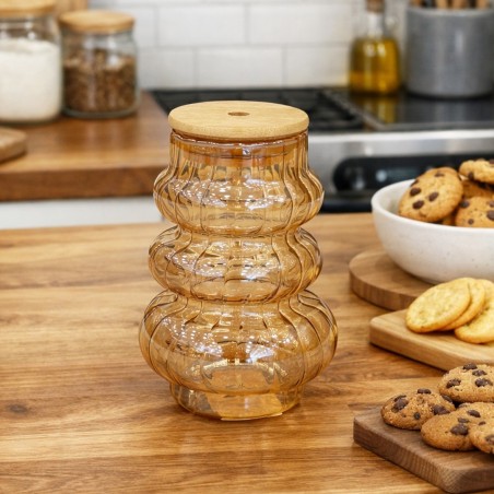 Gobelet en Verre avec Couvercle & Paille 400ml